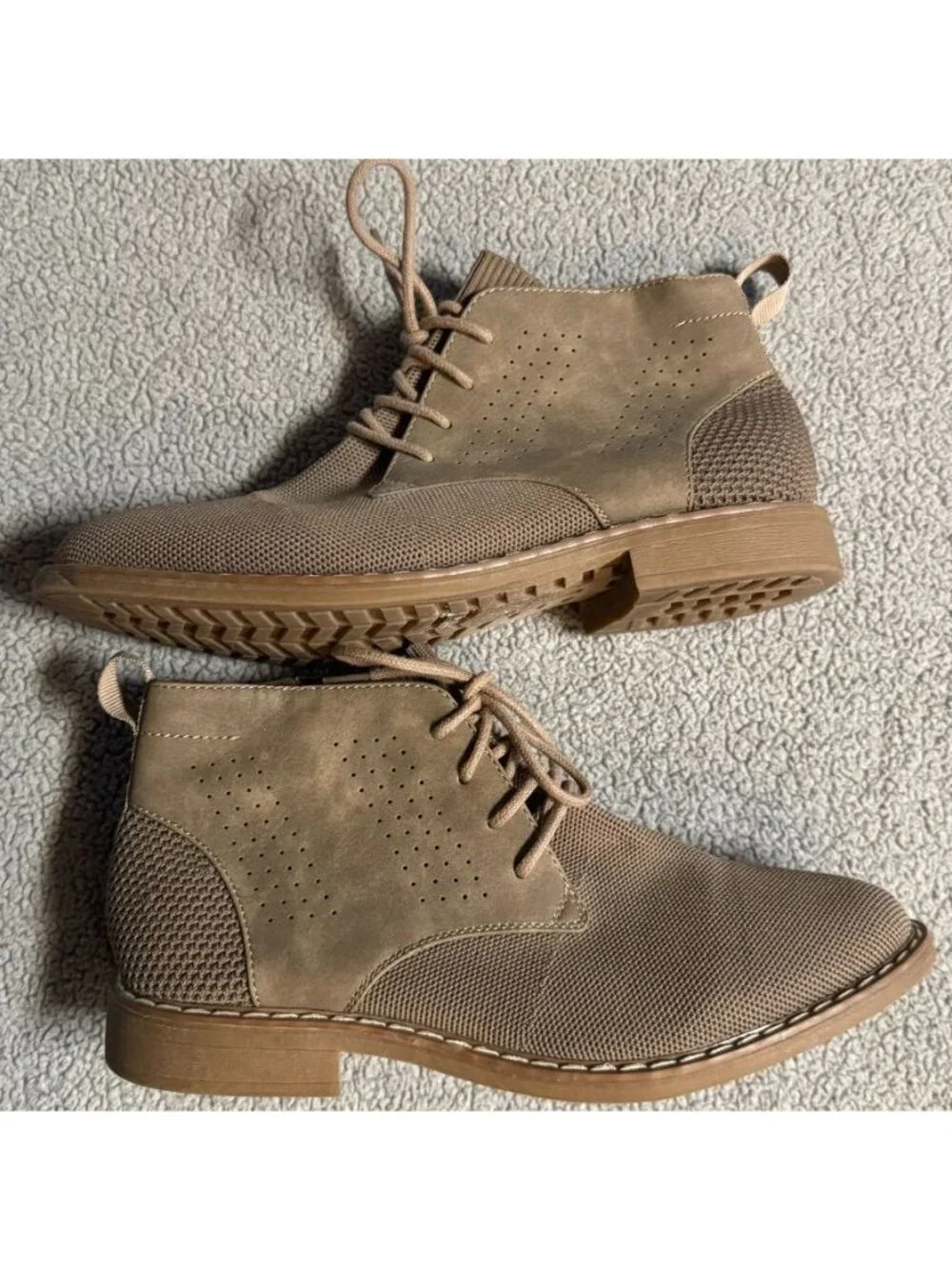 Steve Madden Bernard Taupe Lace-Up Ankle Boots Big Kids Size 5
